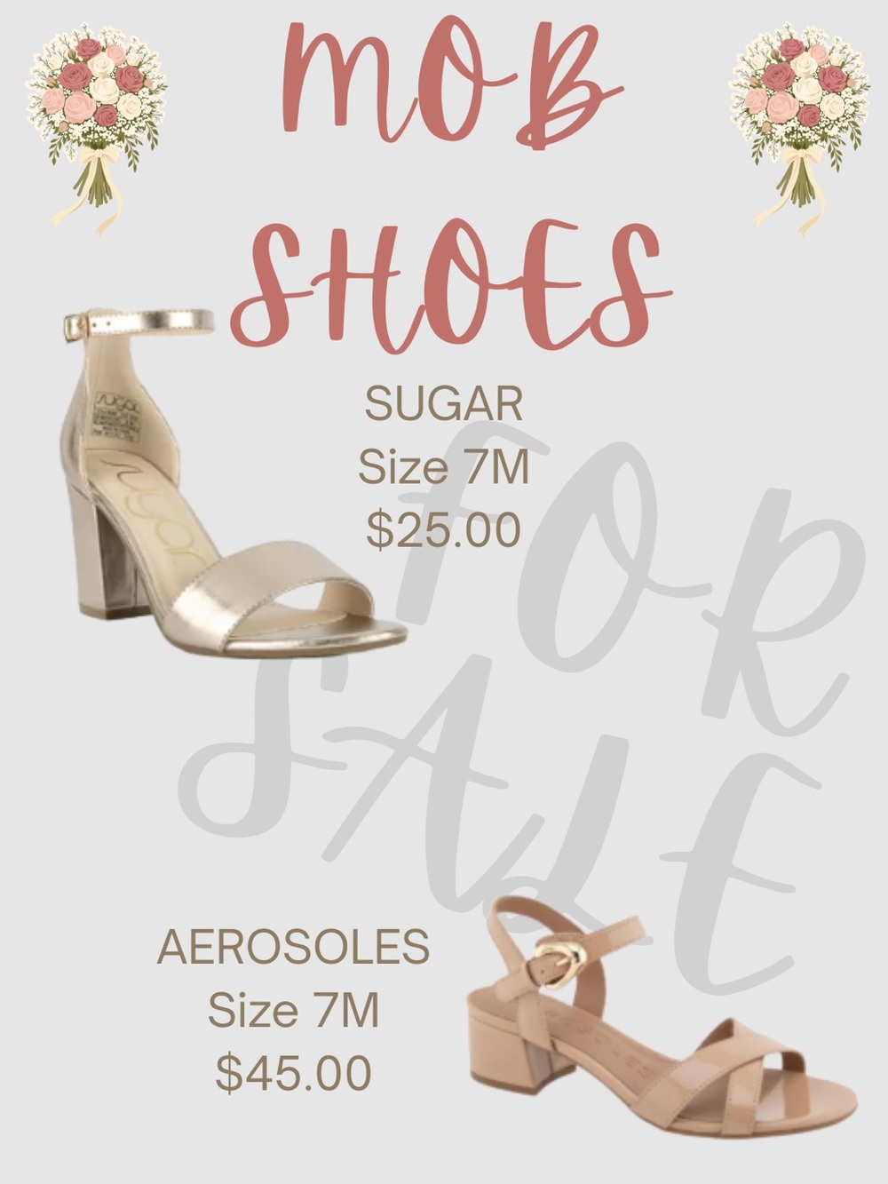 AEROSOLES Pink Nude and Metallic Gold Block Heel Sandals